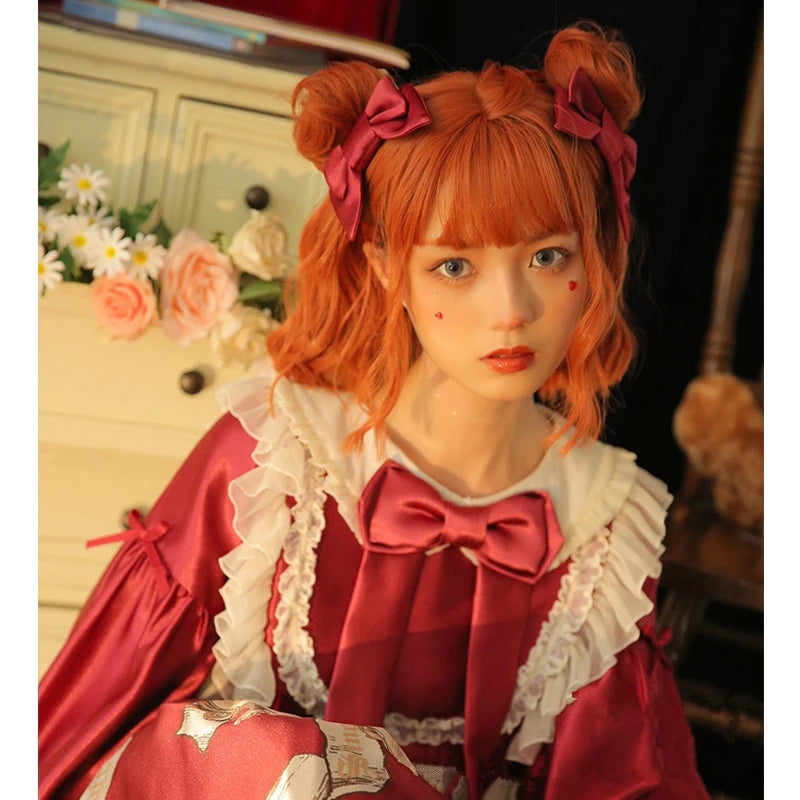 "ORANGE LONG / SHORT CURLY" WIG D041623