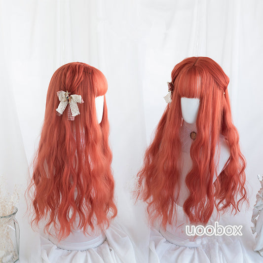 "ORANGE-RED LOLITA LONG CURLY" WIG D041619