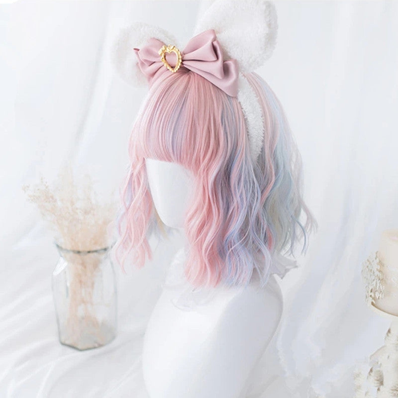 "MACARON MIXED COLOR SHORT CURLY" WIG D041624
