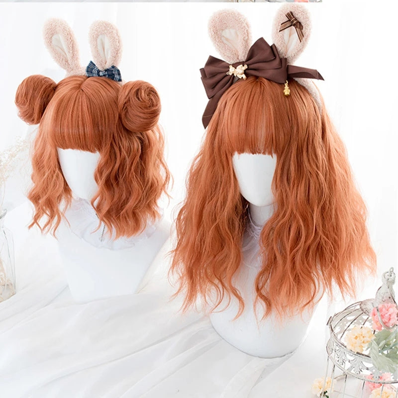 "ORANGE LONG / SHORT CURLY" WIG D041623