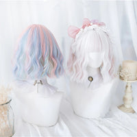 "MACARON MIXED COLOR SHORT CURLY" WIG D041624