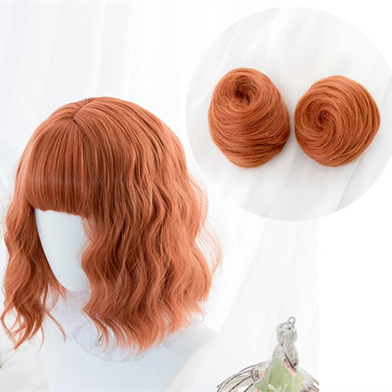 "ORANGE LONG / SHORT CURLY" WIG D041623