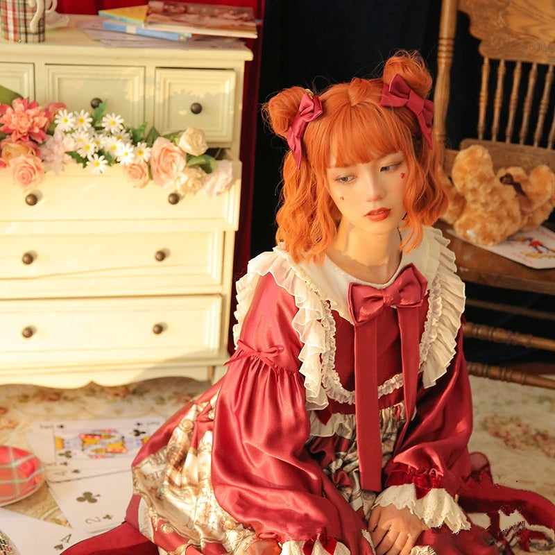 "ORANGE LONG / SHORT CURLY" WIG D041623