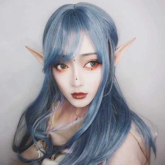 "BLUE GRAY LONG STRAIGHT" WIG D041805