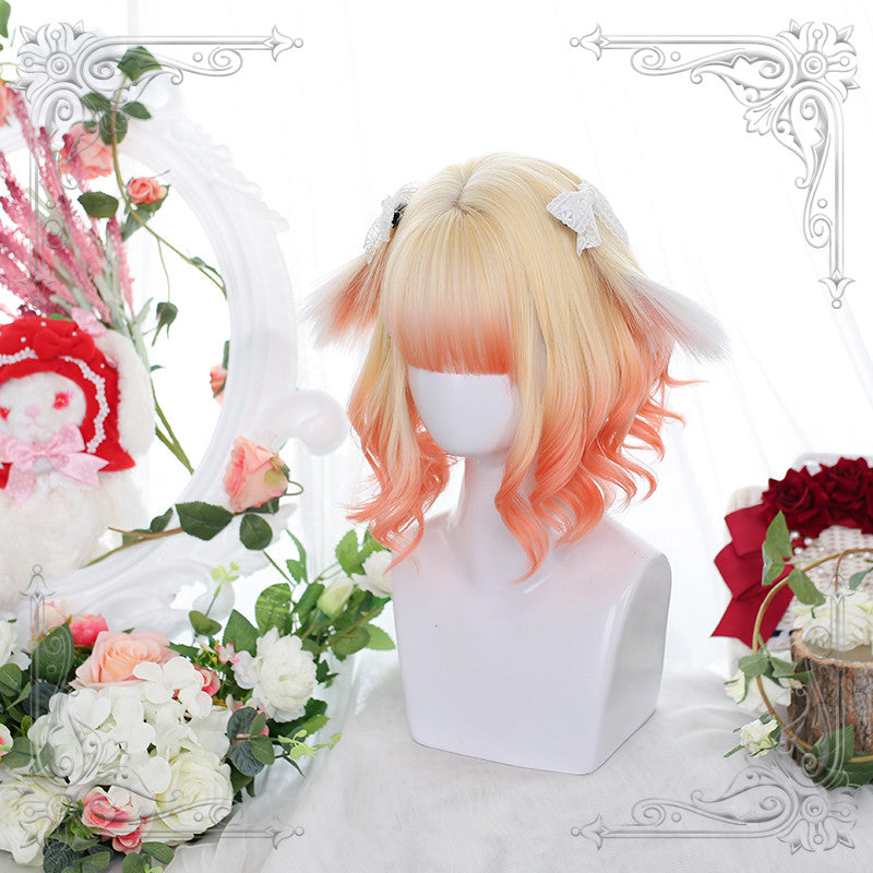 [@kiselexa] Review: Blonde Gradient Rabbit Ear Short Curly Wig D050513