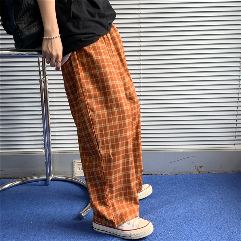 "ORANGE PLAID" PANTS D043007