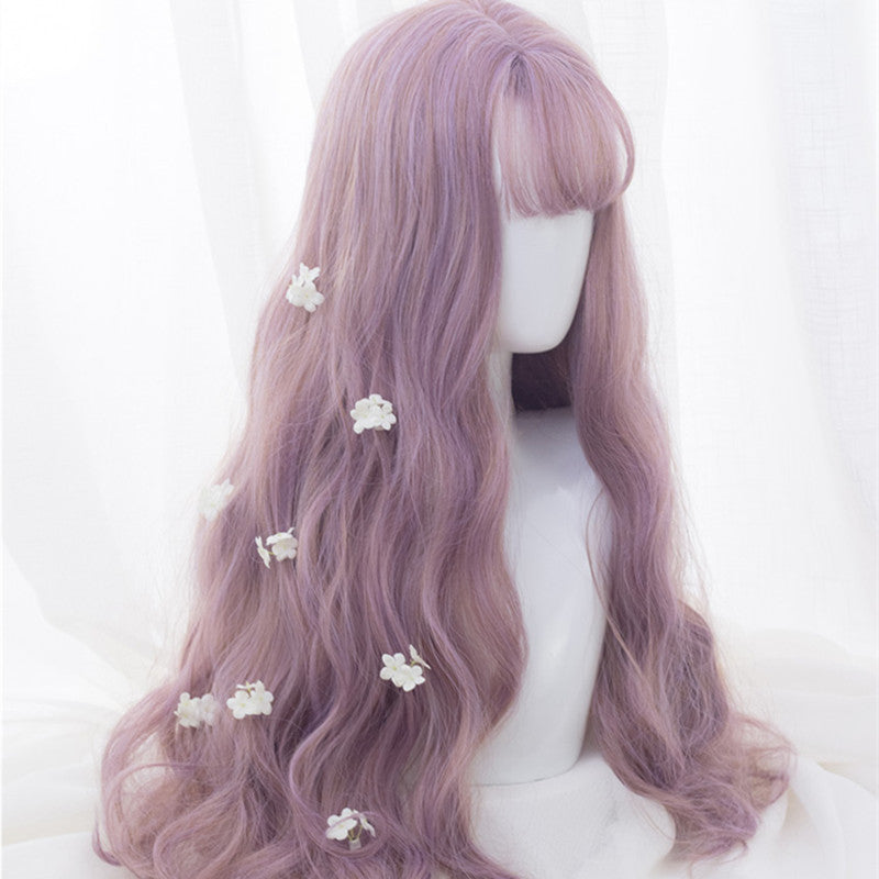 "PURPLE DYED PINK LONG CURLY" WIG D050506