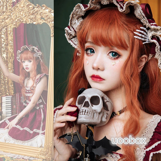 "ORANGE CURLY LONG" WIG D041717