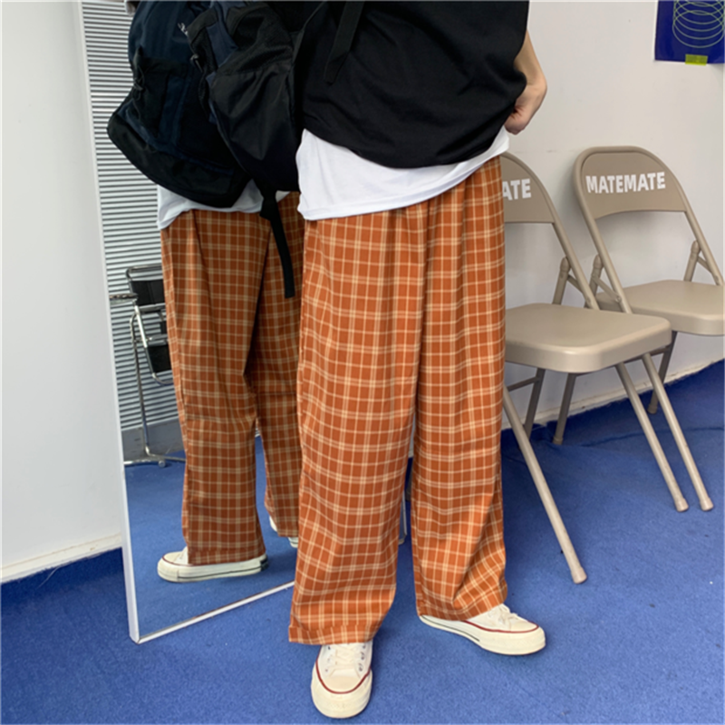 "ORANGE PLAID" PANTS D043007