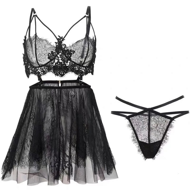 [ @shinoxpress ] "SEXY LACE SUSPENDER TULLE" NIGHTDRESS Y042103