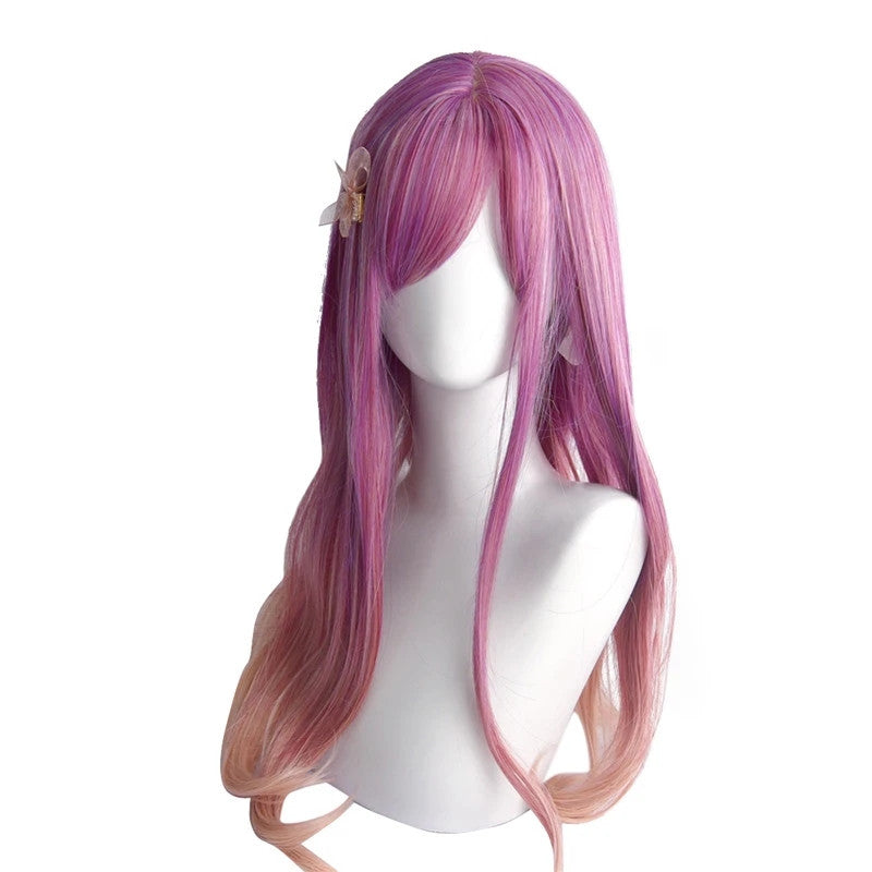 [@mallythemermaid] "PURPLE PINK GRADIENT MICRO CURL LONG/SHORT" WIG D042010