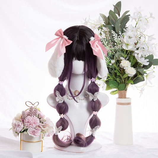 "PURPLE PINK GRADIENT CURLY LONG" WIG D071801