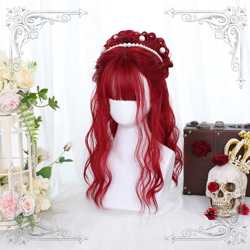 "ROSE RED LONG CURLY" WIG D050520