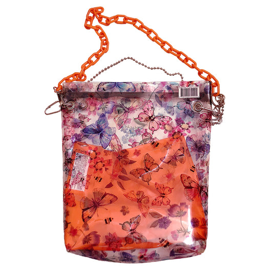 "BUTTERFLY ORANGE CHAIN" PVC BAG D050803