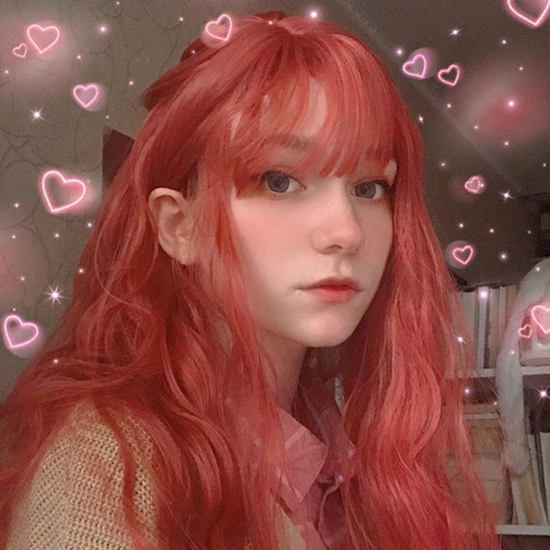 [@your.weird.friend] "ORANGE RED FLUFFY WAVY CURLY" WIG Y040305REVIEW